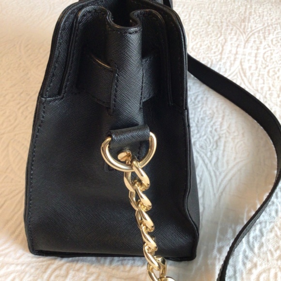 Michael Kors Black Saffiano Leather Hamilton Medium Satchel - Picture 10 of 13